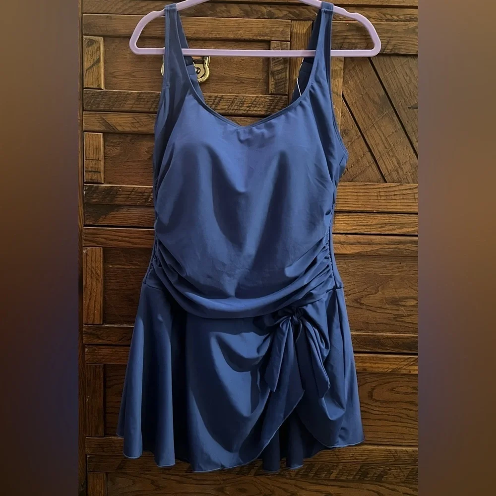 NEW Eomenie One Piece Swimdress Swimsuits Tummy Control Swim Dresses size XL - Picture 3 of 8